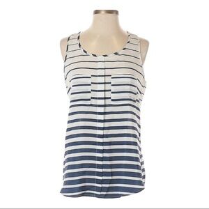 🌺 Fun 2 Fun Stripe Ombre Lightweight Pocket Sleeveless Blouse Size S